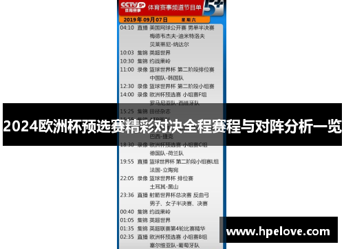 2024欧洲杯预选赛精彩对决全程赛程与对阵分析一览